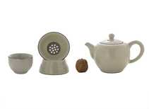Набор посуды для чайной церемонии из 9 предметов # 41483 фарфор: чайник 210 мл гундаобэй 150 мл сито 6 пиал по 64 мл