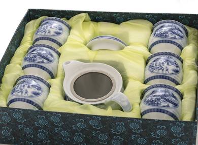 Набор посуды для чайной церемонии из 7 предметов # 41988 фарфор: чайник 340 мл 6 пиал по 117 мл
